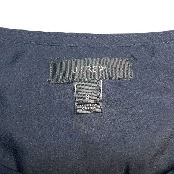 J. Crew‎ Drapey Keyhole Tomboy Tank Top Sheer Navy Blue with White Stripe Size 6 - Picture 4 of 12